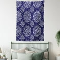 thumbnail image 4 of Navy and White Tapestry, Scroll Pattern with Little Rural Wildflowers and Buds Feminine Corsage, Wall Hanging for Bedroom Living Room Dorm Decor, 40W X 60L Inches, Indigo White, by Ambesonne, 4 of 5