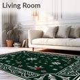 thumbnail image 2 of ODIKA 4'x6' Machine Washable Non-Slip Area Rug, Joyful Winter Celebration Entrance Greeting Decorative High Traffic Rug, Green, 609083, 2 of 7