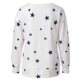 thumbnail image 4 of Brilliant Cyber·Monday Deals Womens Plus Size Women Fashion Star Print Patchwork Long Sleeves Tops Blouse Sweatshirt, 4 of 9