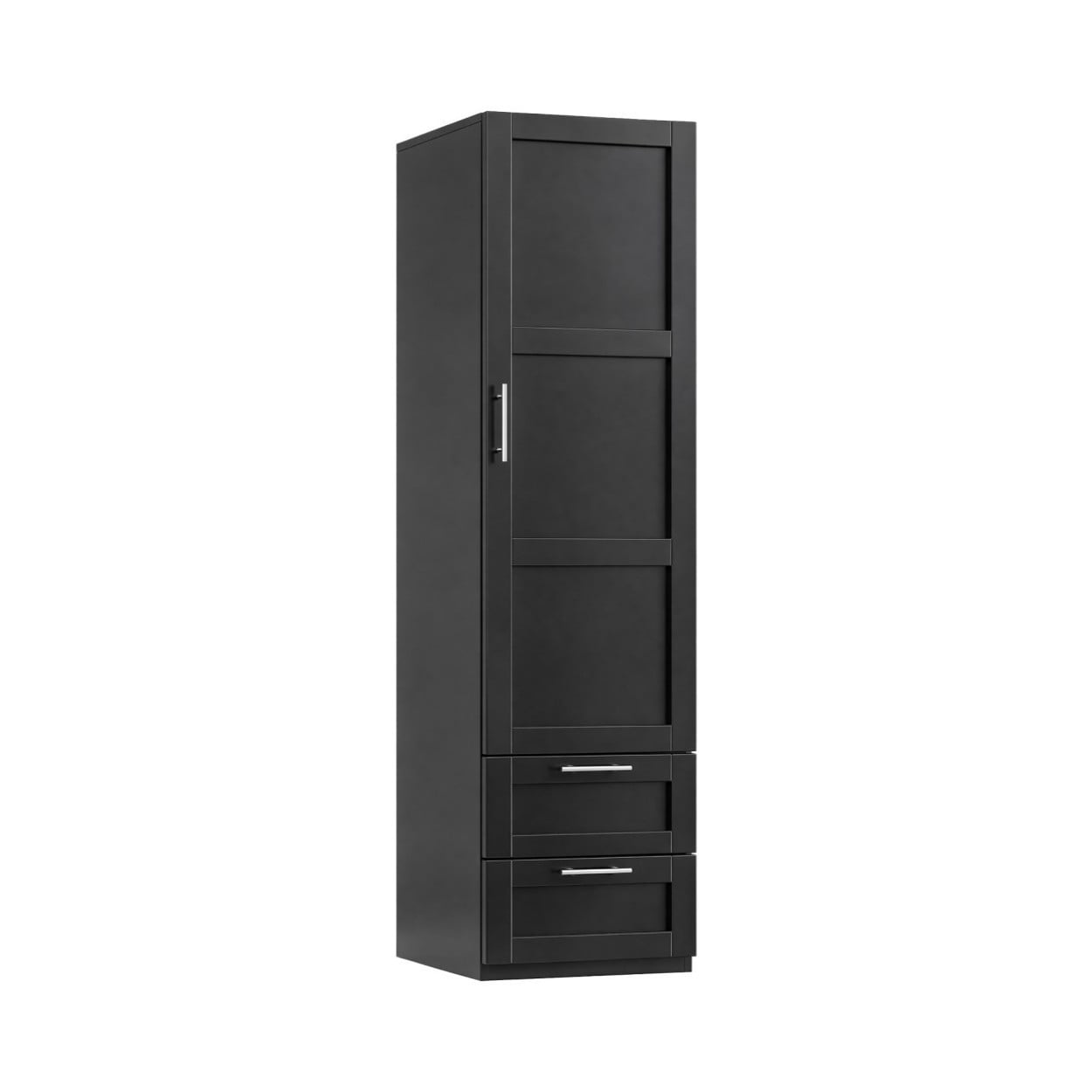 Kitchen Pantry Cabinet, Tall Freestanding Storage Cabinet with Door & 2 Drawers, Adjustable Shelves Organizer for Kitchen, Dining Room, Living Room, Black