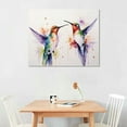 thumbnail image 2 of Chilfamy Watercolor Hummingbirds And Flower Branches Canvas Wall Art Picture 20x16in for Living Room Bedroom 20x16in, 2 of 3