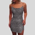 thumbnail image 2 of Sequin Homecoming Dresses Short Sparkly Tight Mini Formal Evening Gowns With Slit, 2 of 5
