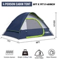 thumbnail image 3 of Carpa de Camping impermeable y a prueba de viento para 4 personas con cubierta para lluvia, 3 of 8