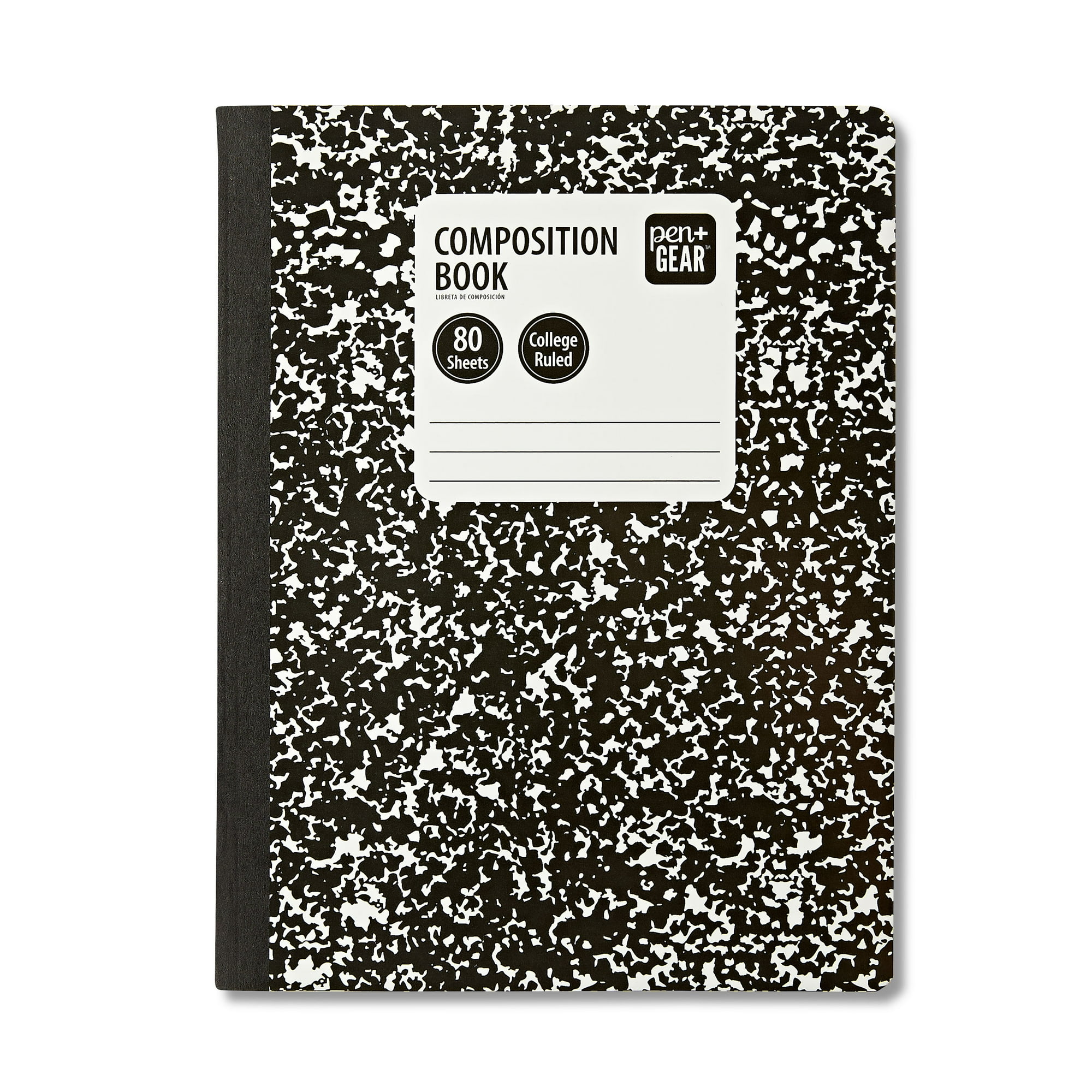 Pen+Gear College Ruled Composition Book, 7.5 x 9.75 Inches, Marble Cover, 80 Sheets