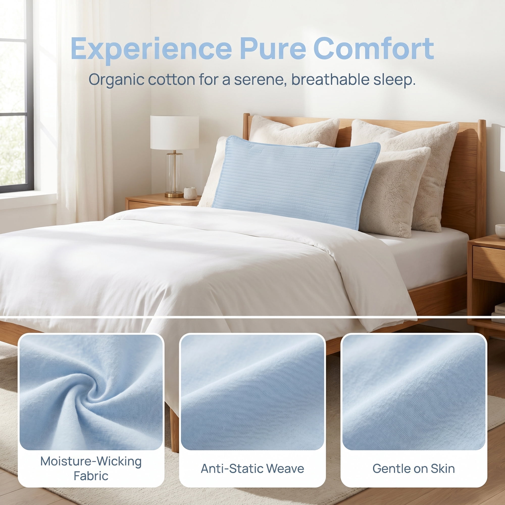 Unique Bargains Comfortable Envelope-style Pillow Protector  2-pack Sky Blue 19"x29"