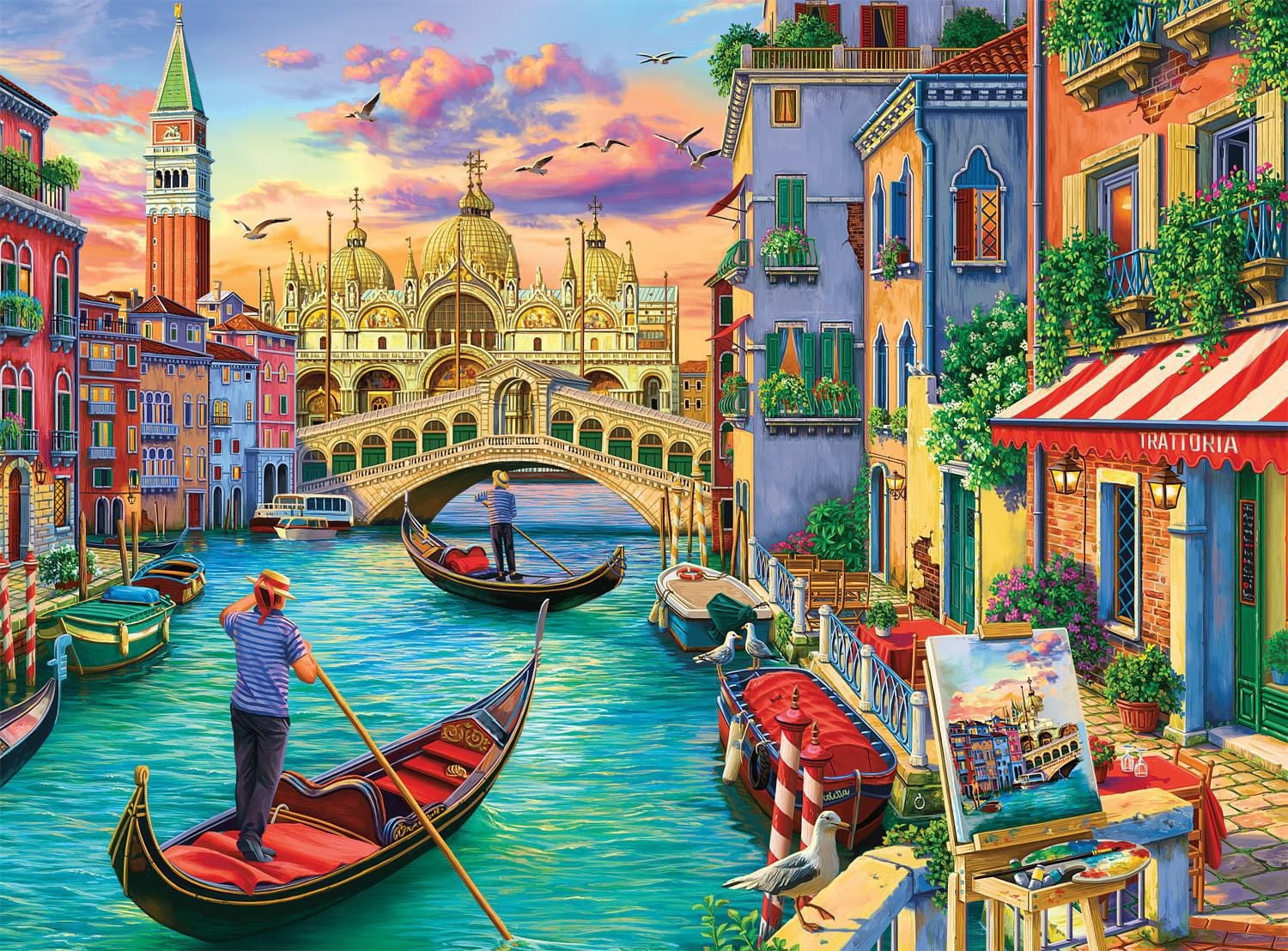 Buffalo Games Night & Day Sights of Venice 1000-Piece Interlocking Jigsaw Puzzle for Adults Ages 14+