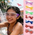 thumbnail image 2 of 2pc Clear Waterproof Goggles Summer Essentials Impact Resistant Protective Glasses Candy Colored Frames Windproof Dustproof Safety Eyewear Water Party Supplies, 2 of 7