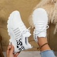 thumbnail image 5 of AUDeals Women Leopard Print Sneakers, Breathable Mesh Running Shoes, Casual Lace Up Walking Shoes for Active Use (White, 7.5), 5 of 5