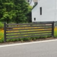 thumbnail image 3 of Privacy Screen Panel, 43.31 x 14.17 Inch Fence Privacy Screen Windscreen Cover Fabric Shade, Outdoor Freestanding 1 Steel Privacy Fence Raise Privacy Panel for Deck Yard Pool Patio Raised Cedar Garden, 3 of 26