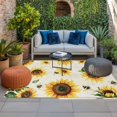 thumbnail image 2 of Yellow Sunflowers Bees Outdoor Rug for Patio/Deck/Porch, Non-Slip Large Area Rug 6 x 9 Ft, Summer Country Floral Rustic Indoor Outdoor Rugs Washable Area Rugs, Reversible Camping Rug Carpet Runner, 2 of 8