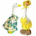 thumbnail image 5 of Nallwabiu Summer Porch Goose Outfit, Tropical Yellow Polka Dot Goose Clothes for 16" Lawn Goose, Luau & Backyard BBQ Party Decor, Poolside Yard Statue Costume, 5 of 5