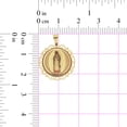 thumbnail image 4 of 14k Yellow Gold, Color Image Over Gold Virgin Mary Religious Pendant Round Charm 18mm NO Necklace, 4 of 9