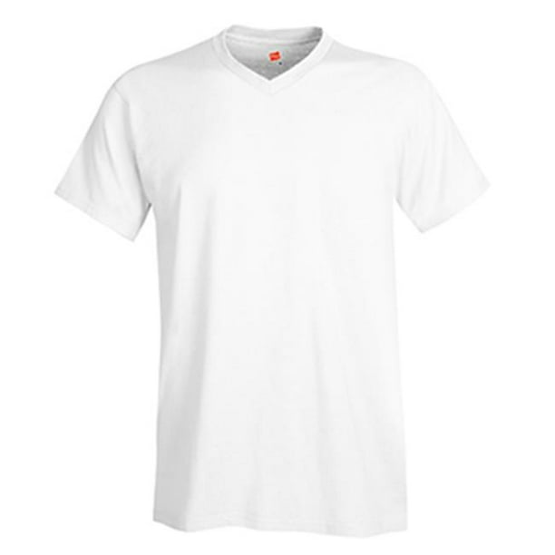 T-Shirt Nano-T à Col en V Adulte 498V - Blanc&44; Petit