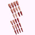 thumbnail image 4 of FCOGIN Long Coffin, 24 Pieces, Pink, Red, White, Snowflake, Acrylic False Nail, Press on Nail, 4 of 5