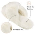thumbnail image 5 of VONMAY Women's Slippers Plush Cross Band Open Toe Slides Fuzzy SPA House Slippers, 5 of 6