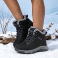 thumbnail image 2 of Rokment Women's Fleece Lined Hiking Trekking Boots Winter Warm Waterproof Comfortable Lace up Non Slip Outdoor Running Walking Climbing Work Ankle Booties, 2 of 5