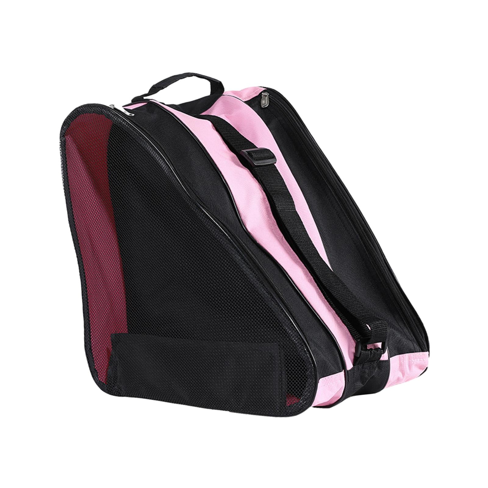 Roller Skates Bag Skating Shoes Bag Ice Skates Bag Roller Skates Storage Bag Portable Top Handle Case Inline Skates Bag Pink
