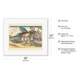thumbnail image 2 of Ageo Station - from Sixty-nine Stations of Kiso Road - Vintage Japanese Ukiyo-e Woodblock Print by Hiroshige, Eisen c.1800s - Fine Art Rolled Canvas Print 11in x 14in, 2 of 4