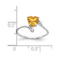 thumbnail image 4 of Solid 14k White Gold Citrine Yellow November Gemstone Diamond Engagement Ring Size 9 (.016 cttw.), 4 of 6