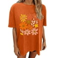 thumbnail image 2 of Njoeus Tops for Women Trendy T Shirts for Women Flower Graphic Shirt for Women Cute Floral Printed Short Sleeve Summer Tops Ladies Vintage Tees Teen Girls Casual T Shirt S-Xxl T-Shirts & Graphic Tees, 2 of 5