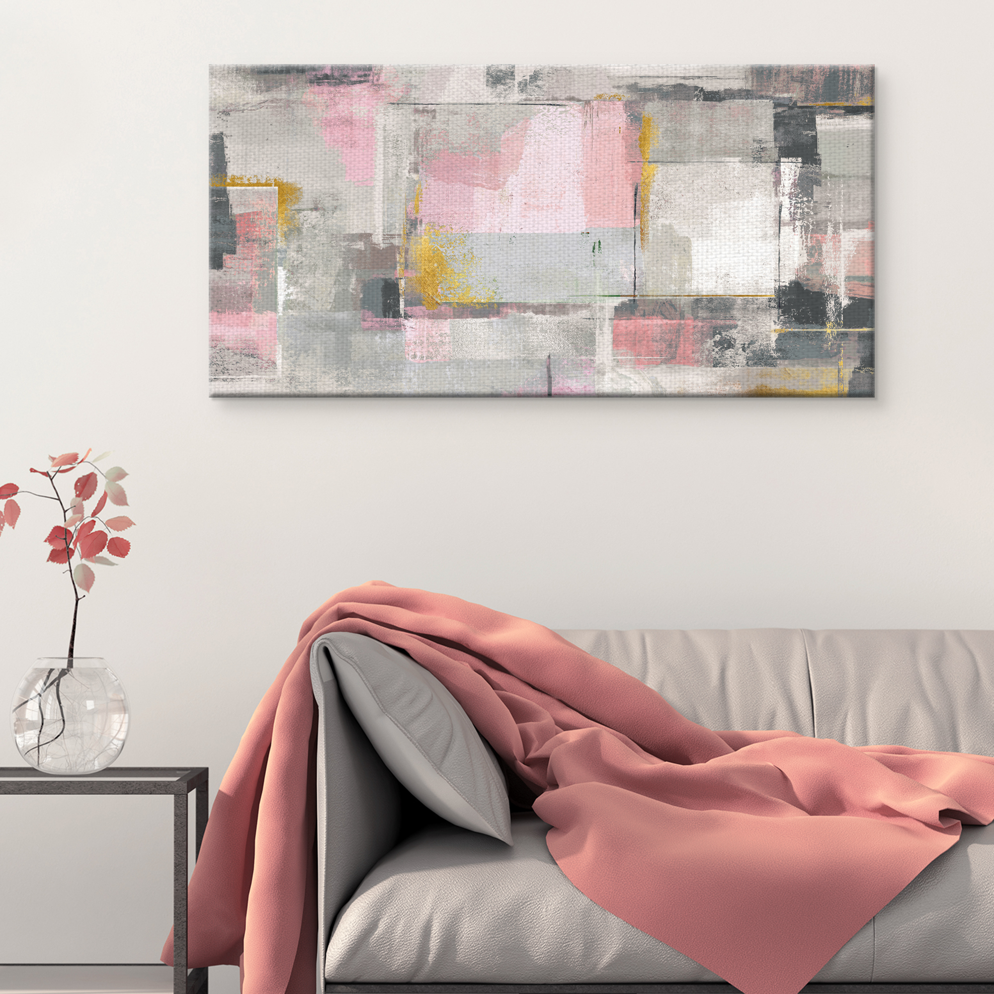 Blush Abstract Squares by Willowbrook Art Print