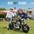 thumbnail image 3 of 36V Electric Dirt Bike for Kids Teens, 350W Brushless Motor Ride On Motorcycle, 15.5 MPH, Rear Suspension, Bluetooth Music, Rubber Tires, Ride On Electric Motorcycle Toy for 13+ Yrs Boys Girls, Gray, 3 of 9