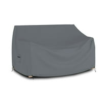 COVERS&ALL Outdoor Loveseat Sofa Cover, 12 Oz Waterproof UV & Weather Resistant Patio Furniture Bench Cover Outdoor Use with Air Vent & Drawstrings (58"W x 31"H x 33"D x 15"FH, Grey)