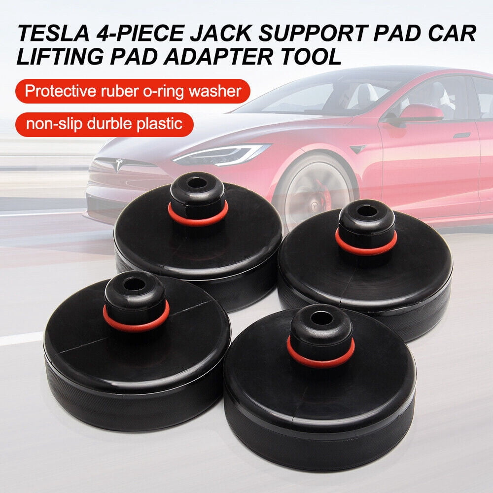 4-Pcs Rubber Jack Pad Heavy Duty Floor Jack Adapter for Tesla Model 3/X/S/Y, Chassis Support Pad for Lifting & Storage