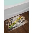 thumbnail image 2 of Rasta Bath Mat, Jamaican Reggae Music Icon Inspired Rastafari Street Graffiti Image, Non-Slip Plush Mat Bathroom Kitchen Laundry Room Decor, 29.5 X 17.5 Inches, Brown Pale Green and Yellow, Ambesonne, 2 of 2