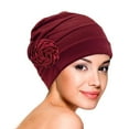 thumbnail image 4 of Airvexalon 4 Pieces Chemo Caps Headwear for Women Turbans Beanies Flowers Hats Headwrap for Cancer Patient Hair Loss, 4 of 4