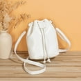 thumbnail image 2 of openpig Drawstring Crossbody Bag Large Capacity Organizer Bag, Women's Shoulder Bag, PU Leather Crossbody Bag Drawstring Handbag Purse White, 2 of 4
