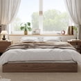 thumbnail image 2 of Solid Wood Platform Bed Frame, Floor-Standing, No Headboard, No Box Spring Needed, Noise-Free, Easy Assembly, Minimalist Modern Design for Small Spaces, Full, Brown, 2 of 8
