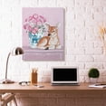 thumbnail image 2 of Stupell Home Décor Flower Vase And Deer Pink Animal Painting Canvas Wall Art by Sally B, 2 of 6