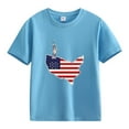 thumbnail image 4 of ZACPNCV Kids Boys Girls USA Letter Print Tees Short Sleeve Crewneck Holiday Tops Patriotic Graphic Shirts Loose Independence Day Clothes Sky Blue 12-13 Years, 4 of 5