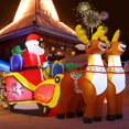 thumbnail image 4 of GOOSH Christmas Inflatable 6.8 FT Santa and Sleigh with Reindeer, Santa Sleigh and Reindeer Outdoor Decoration Inflatable Santa Sleigh with LED Lights, Outdoor Christmas Decorations for Xmas/Holiday, 4 of 9