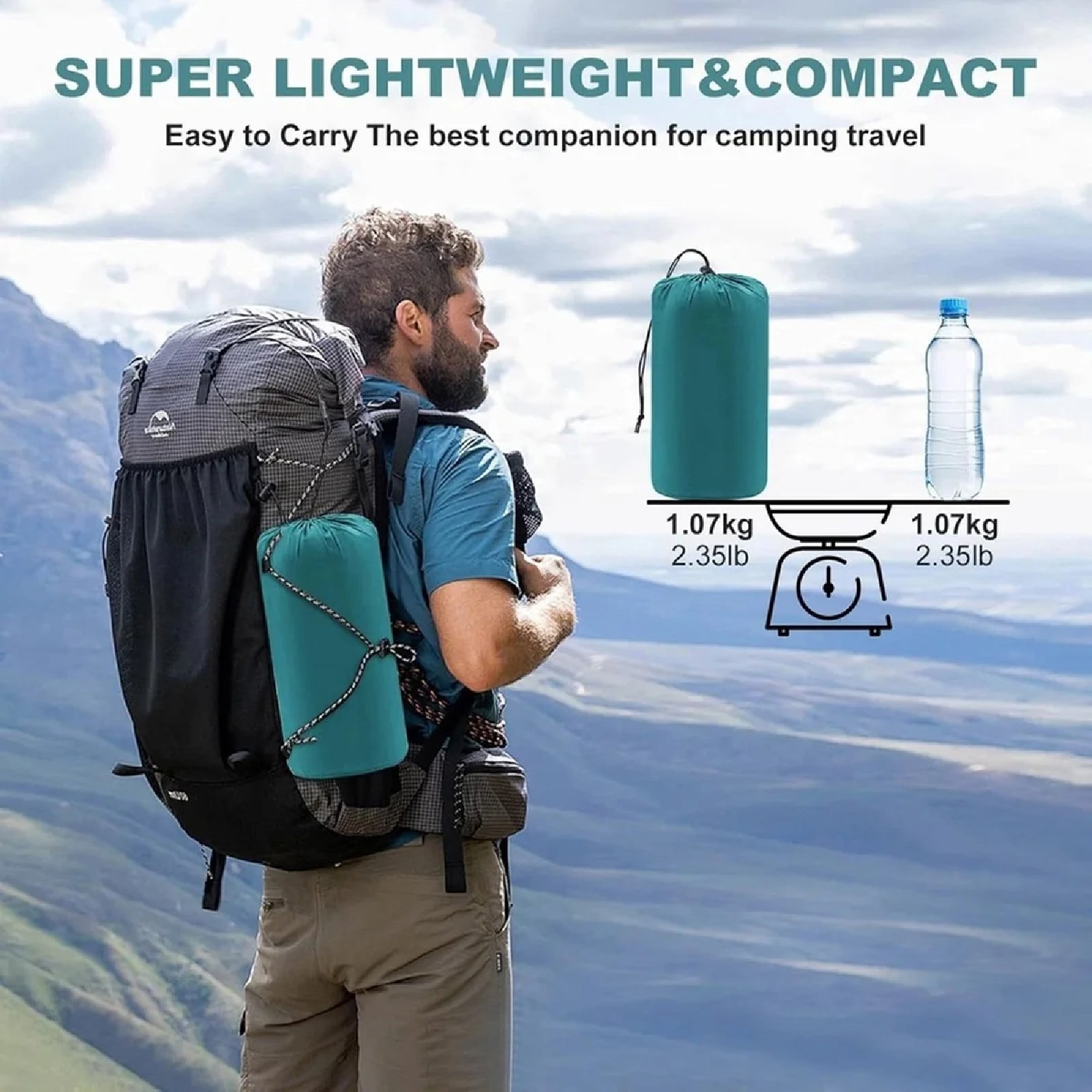JOVELL Inflatable Sleeping Pad with Built-in Foot Pump & Pillow, 4.7" Thick Waterproof Camping Air Mattress, Self Inflating Sleep Pad for Backpacking, Hiking, Tent, Blue