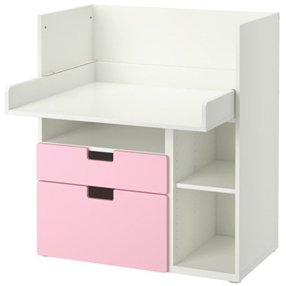 Ikea Desk with 2 drawers, white, pink 6204.81420.226