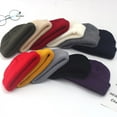 thumbnail image 2 of CoCopeanut Baru Wanita Musim Dingin Berusuk Rajutan Diborgol Pendek Melon Cap Padat Skull Longgar Retro Ski Fisherman Beanie Topi Pria Topi Wanita Topi hadiah, 2 of 6