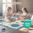 thumbnail image 4 of ODIKA 8'x10' Machine Washable Non-Slip Area Rug, Vintage Nautical Map With Compass Rose Anchor Design Sea Creature High Traffic Rug, Blue, 38769, 4 of 7