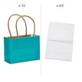 thumbnail image 3 of Fun Express Kraft Paper Gift Bags and Tissue Paper Kit Mini Turquoise 4 1/2" x 3 1/4" - 72 Pc, 3 of 4