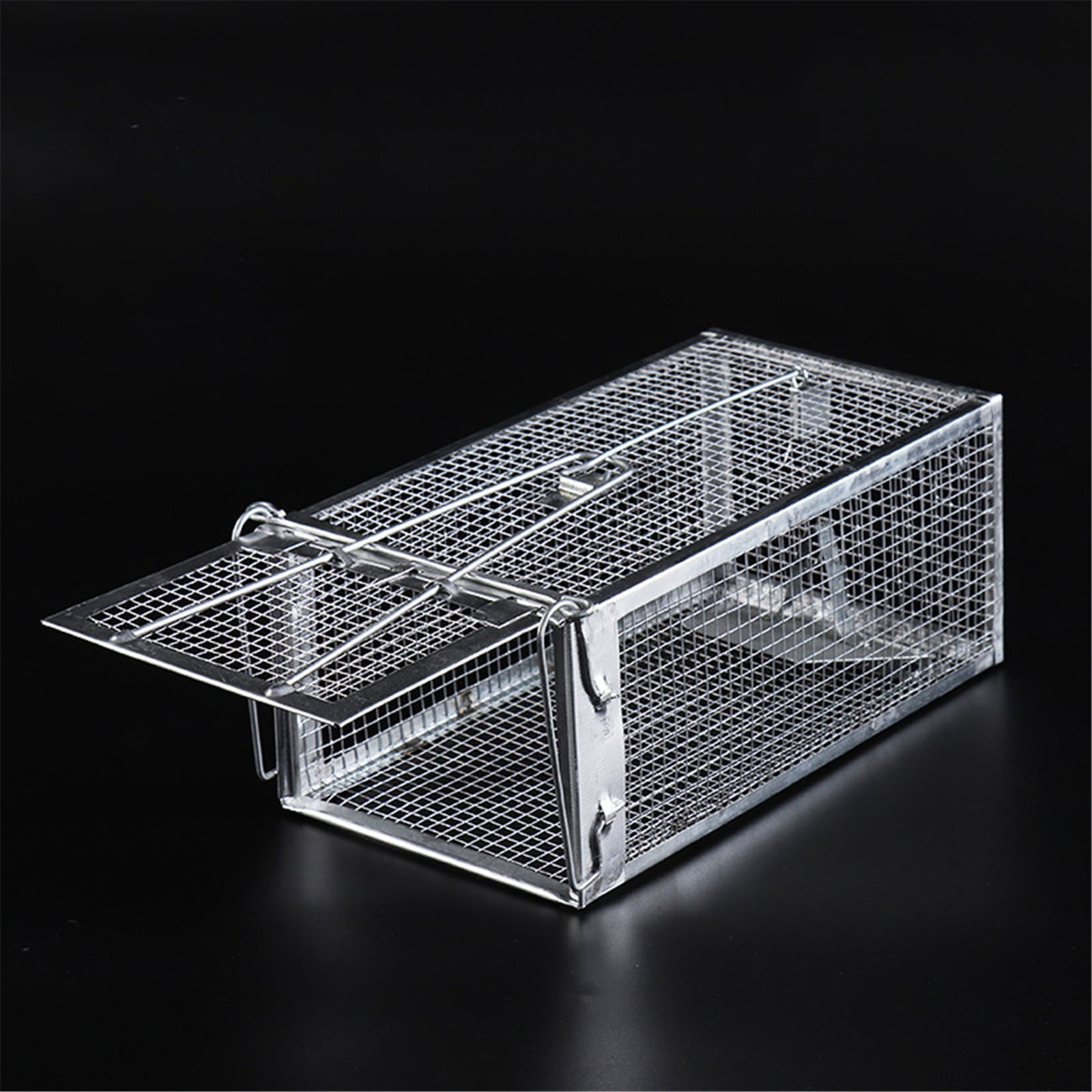 pdqouc Live Animal Cage Trap, 10.62"x 5.51"x 4.72" Hum ane Live Trap Catch and Release, Folding Raccoon Trap, Cat Trap for Stray Cats, Squirrel, S kunk, Groundhog, Armadillo, Rabbit