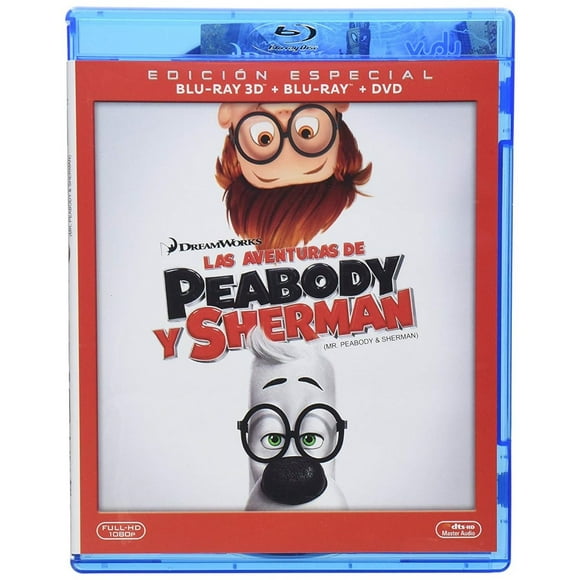 Las Aventuras de Peabody y Sherman Pelicula Blu Ray 3D + Blu Ray + DVD Fox