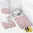 thumbnail image 3 of SKYSONIC Non-Slip 3 Piece Bathroom Rug Set Gentle Flower Ornaments Soft Contour Rug + Toilet Lid Cover + Bath Mat Bathroom Decor, 3 of 6