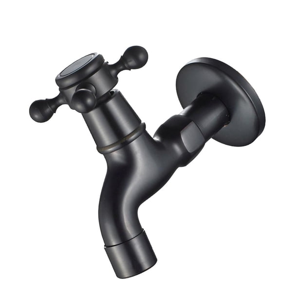Grifo de tón para Montaje en Pared, Grifo para Jardín, Grifo para , Grifo para Piscina, Fregadero para vandería, Grifo de Agua Fría Negro B Baoblaze Grifo de la lavadora