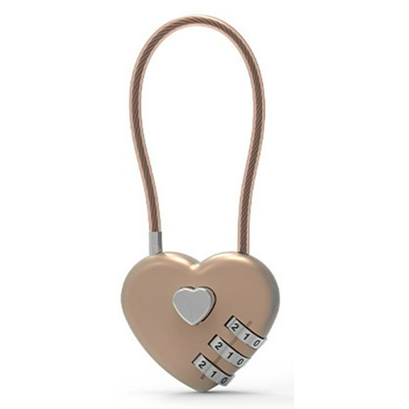 Heart Shaped Padlock 3 Digit Password Lock Luggage Password Padlock Love Lock