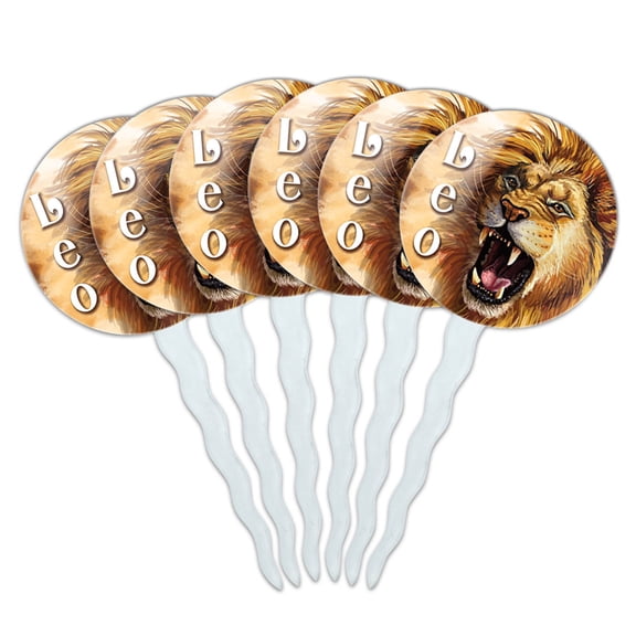 Leo Zodiac Cupcake Picks Toppers - Set of 6