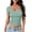 Green, variant on Women Casual Fashion Square Neck Short Sleeve T Shirt Slim Fit Solid Color Ribbed Knit Fitted Tee Shirts Basic Pullover Tops
