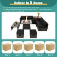 thumbnail image 4 of Patiojoy 9 Pieces Outdoor Patio Furniture Set with 35-Inch Propane Fire Pit Table Outdoor PE Wicker Space-Saving Sectional Sofa Set with Storage Box and Cushions Black, 4 of 10