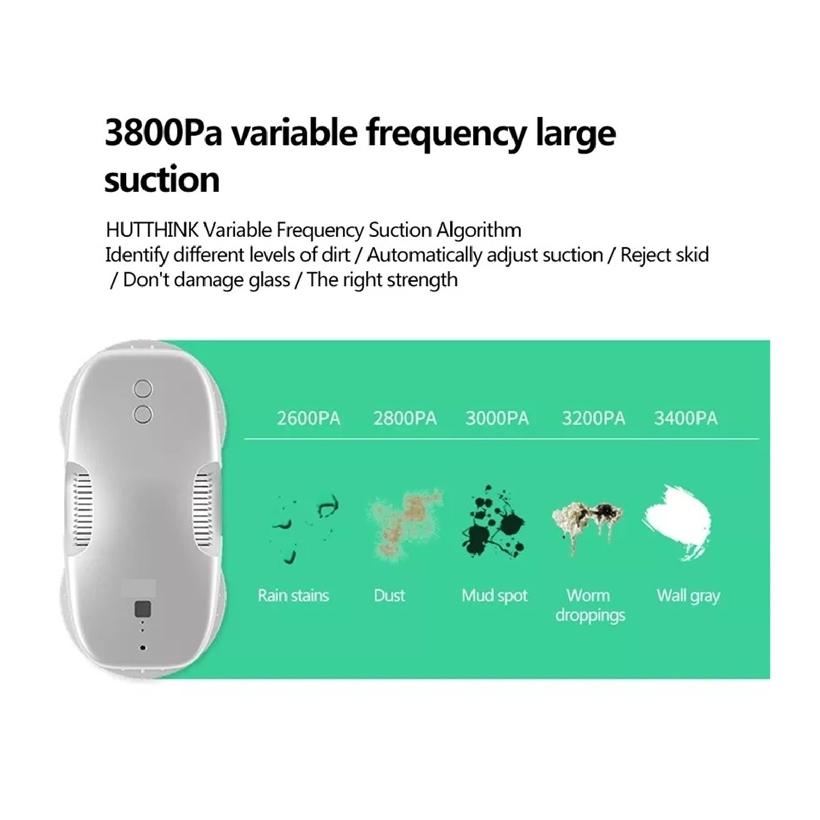 Window Cleaning Robot Robotic Washing Vacuum Cleaner Glass Wiper Washer For Smart Home Appliance With Remote Control For Windows, Tiles, Bathrooms ,Slim Compact Design