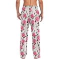 thumbnail image 2 of Top-kevin Pink Flower Mens Pajama Bottoms with Pockets Warm Sleeping Pyjamas Men for Winter Sleeping, 2 of 13